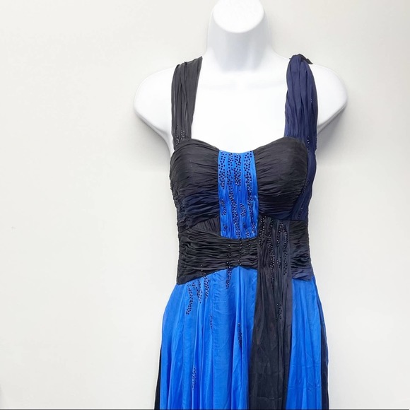 Alberto Makali Ombré Beaded Gown Silk Blue Size 2 - Picture 14 of 16